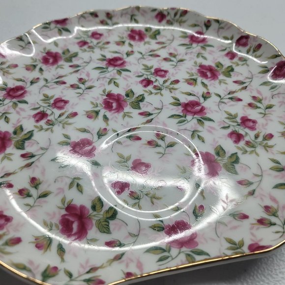 Vintage Lefton Hand Painted Chintz Pattern Snack Plates #637 - Picture 5 of 10